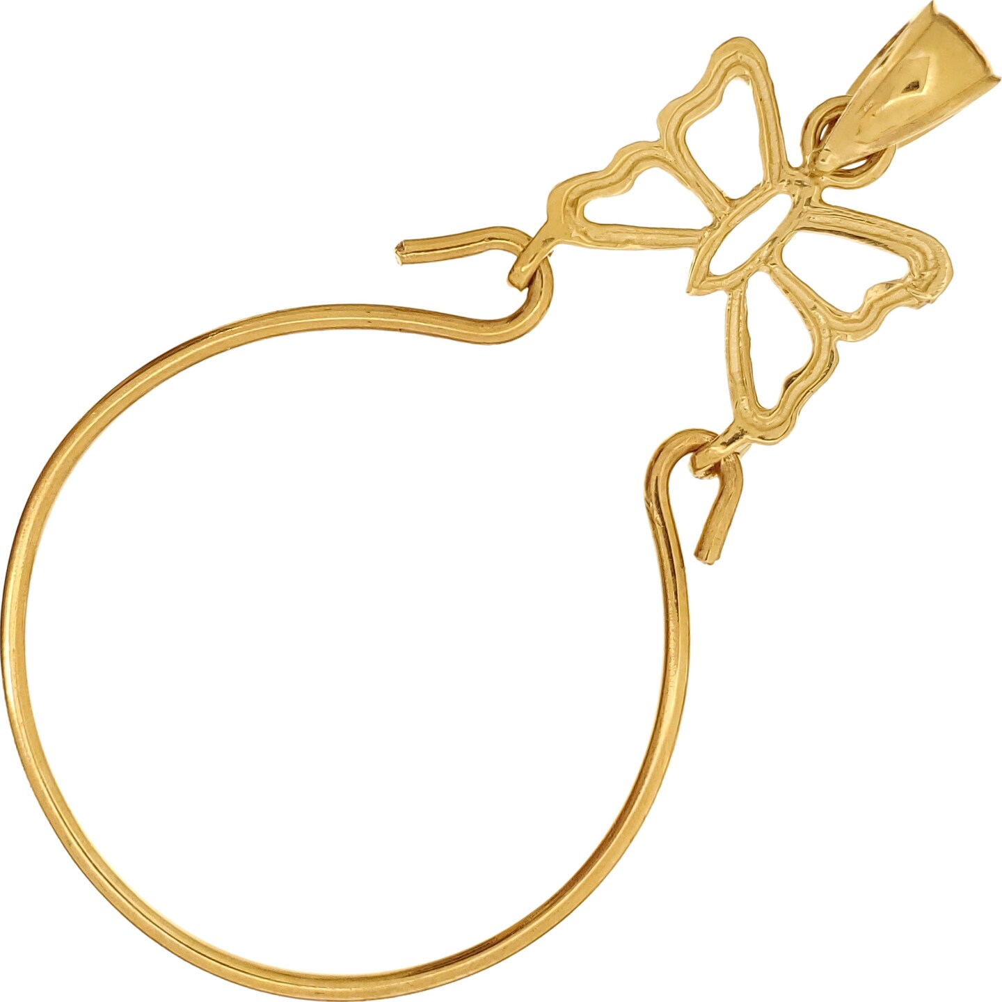 Butterfly Charm Holder 14k Gold 32mm