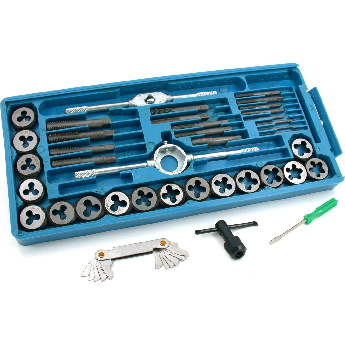40Pc Metric Tap & Die Set Machinist Shop Thread Cutting