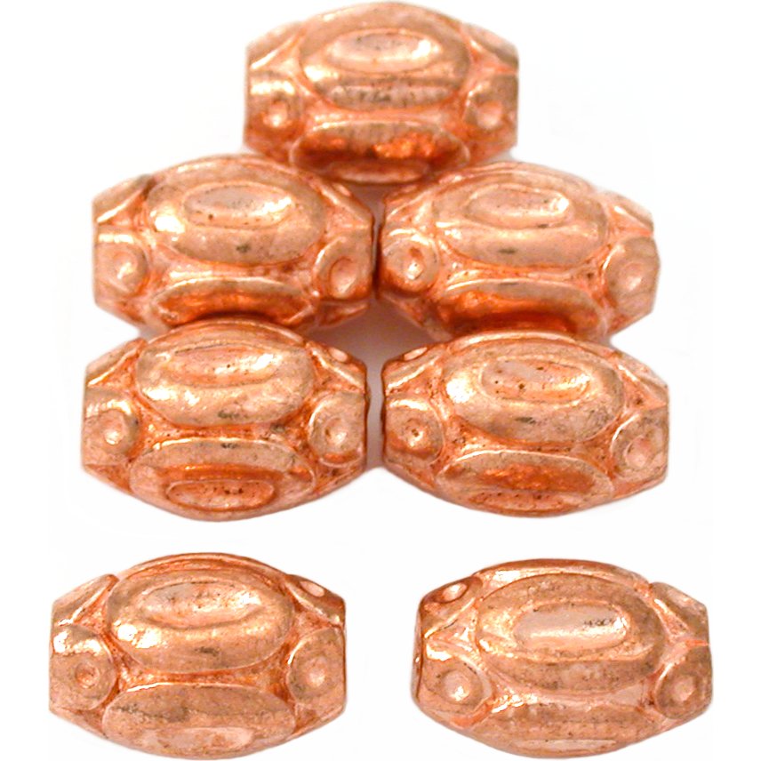 15g Bali Barrel Beads Copper Plated Parts 11mm Approx 7