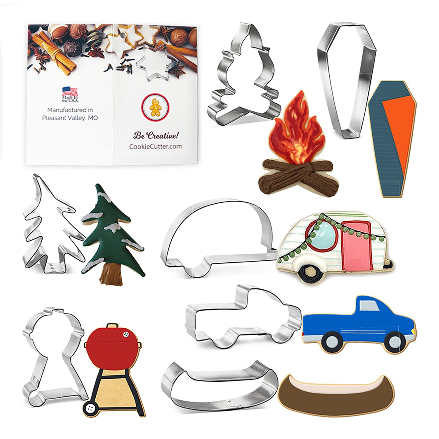 Campsite 7 Piece Cookie Cutters Set, Campfire, Camper