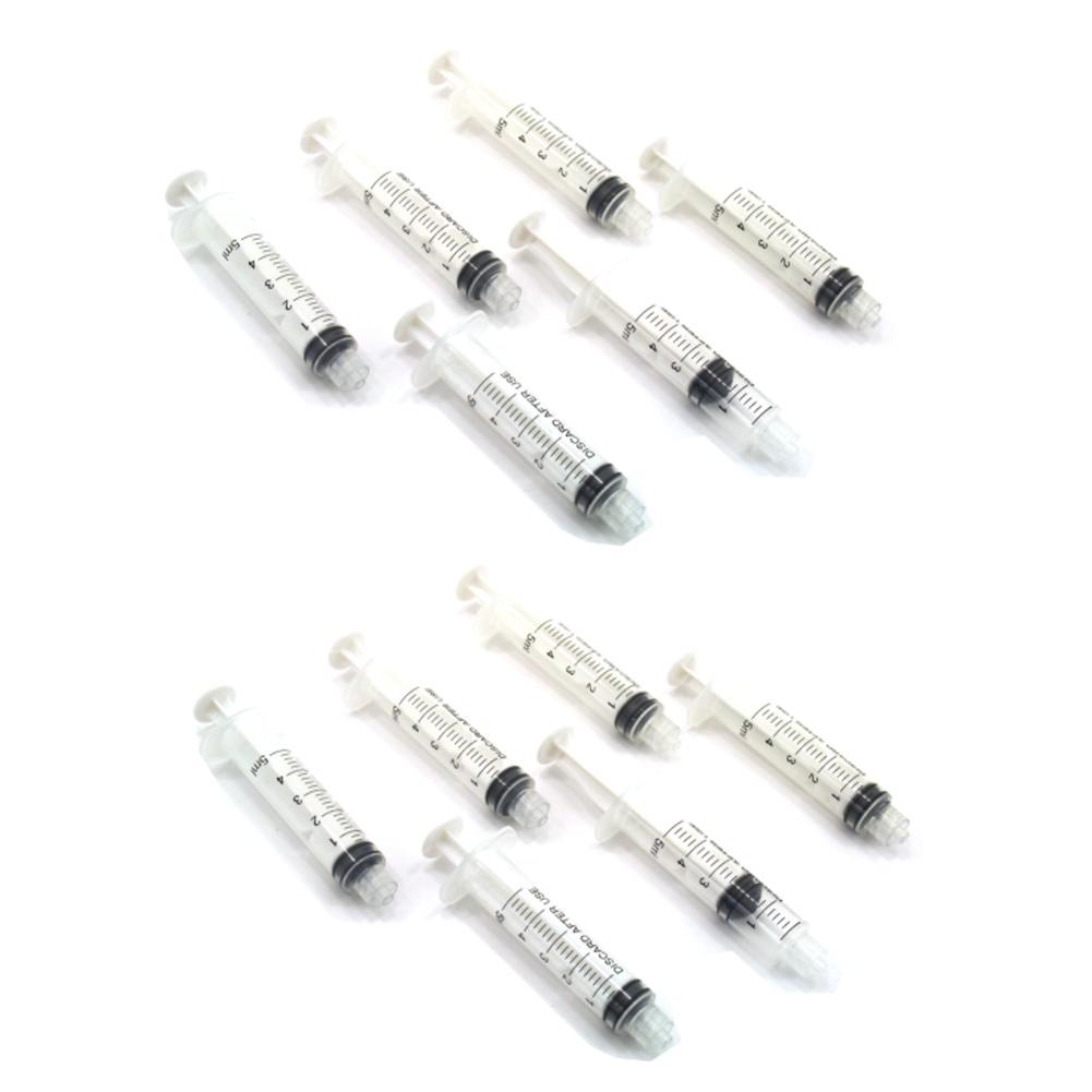 12 Plastic Syringe Liquid Lubricant Measuring Tool 5 ml