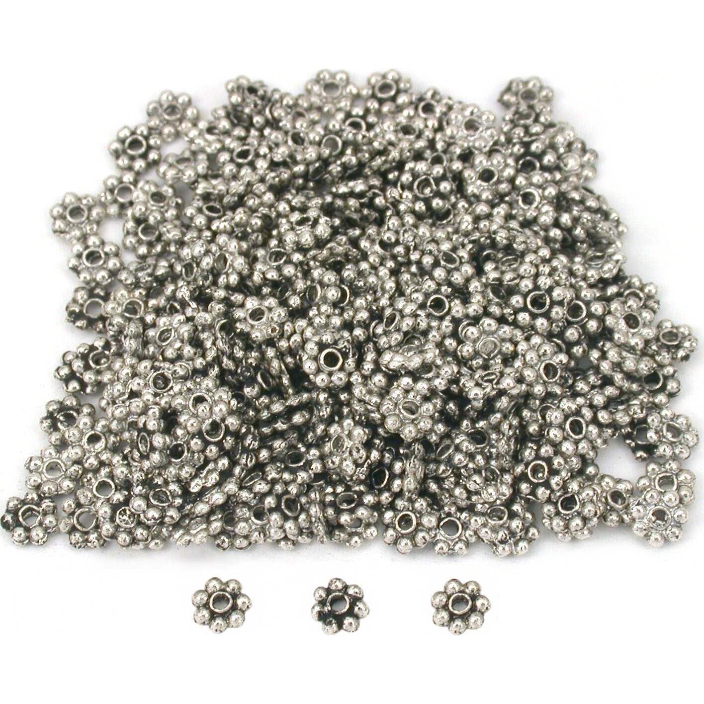Daisy Bali Spacer Beads Antique Silver Plt Approx 148