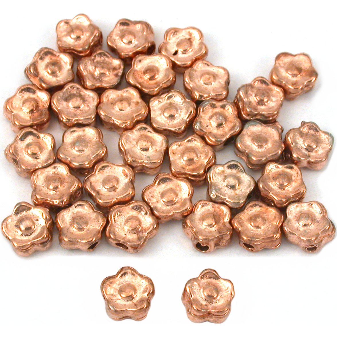 Flower Bali Beads Copper Plated Spacer 9mm Approx 30