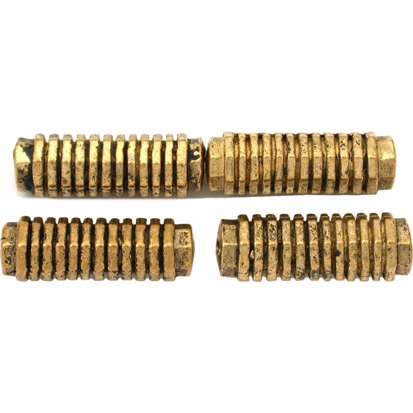 15g Bali Octagon Tube Beads Antq Gold Plt 17mm Approx 4