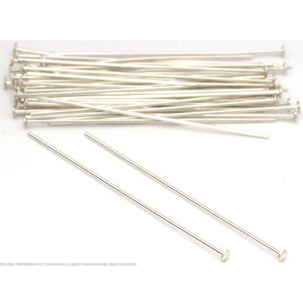 40 Hat Head Pins Sterling Silver 1.5&#x22; Pin Jewelry 22 Ga