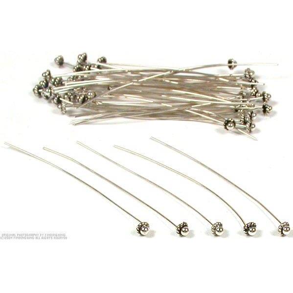 50 Bali Silver Hat Pin Jewelry Findings Earrings Beads