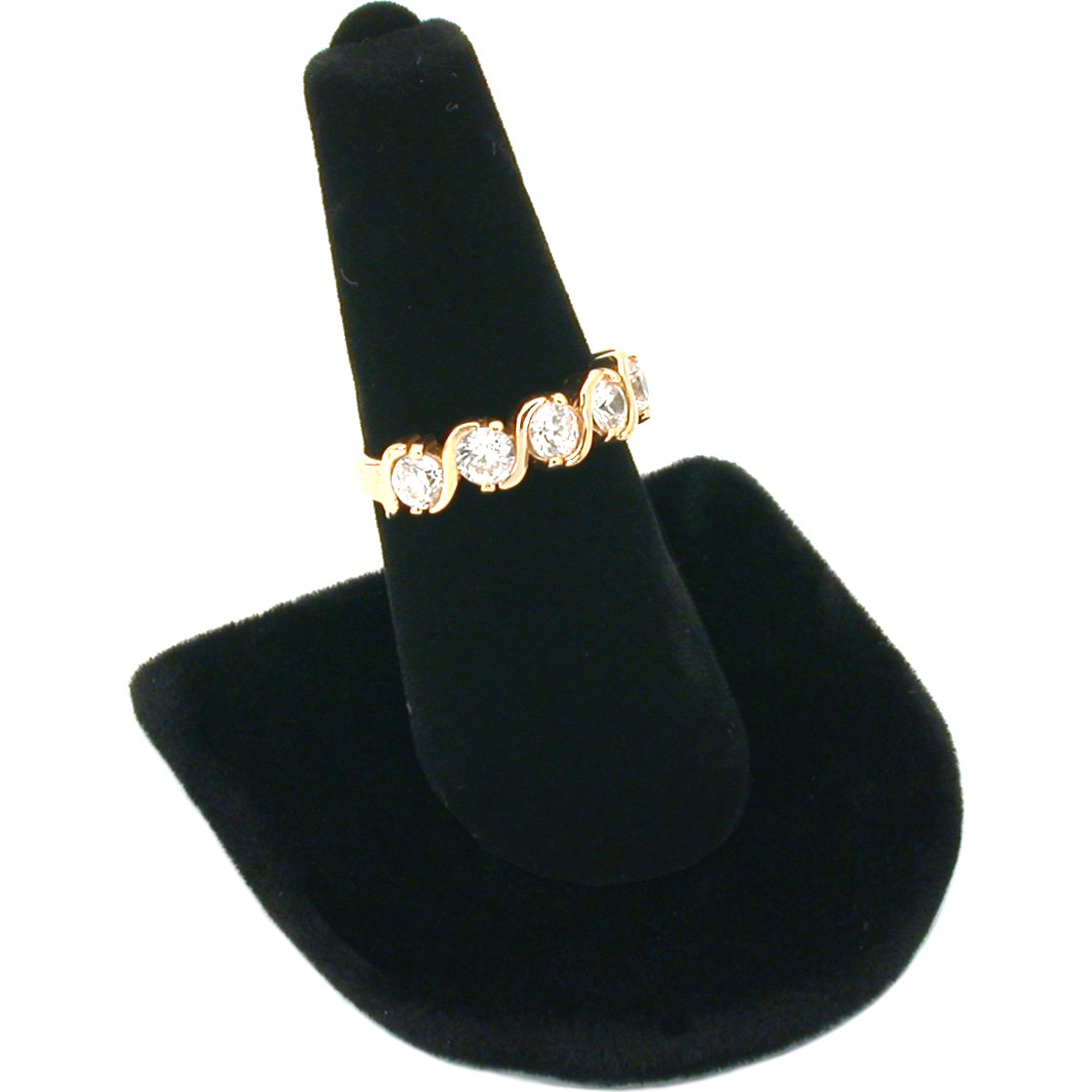 Lot of 4 Black Velvet Ring Jewelry Displays Set New