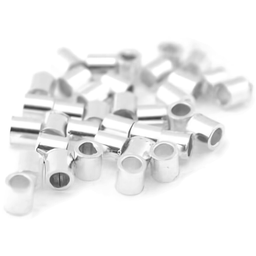 40 Crimp Tube Beads Sterling Silver Bead String Part