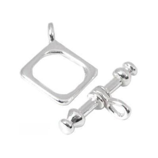 2 Sterling Silver Toggle Clasps Square Bracelet Parts