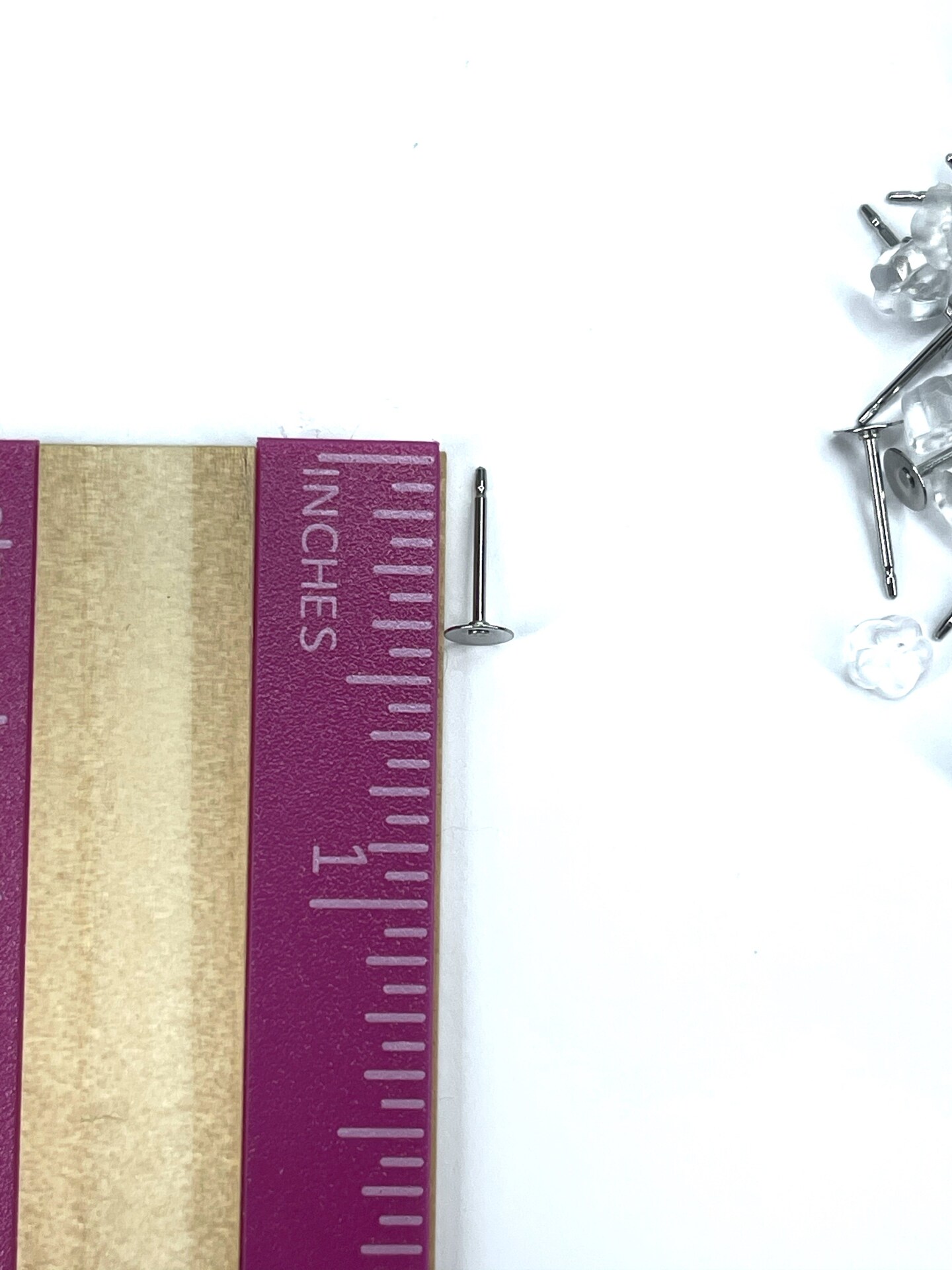Stainless Steel Stud Earring Posts 4mm with Plastic Back Pads | Resin Earrings Supplies