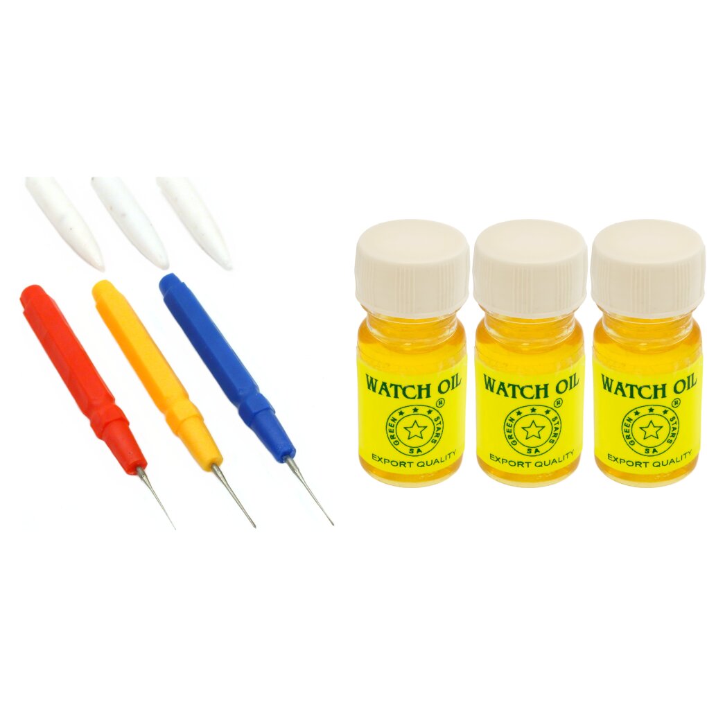 Clock Oil Pins &#x26; Anchor Superfine Watch Oil Watchmakers Repair Tools Kit 6 Pcs