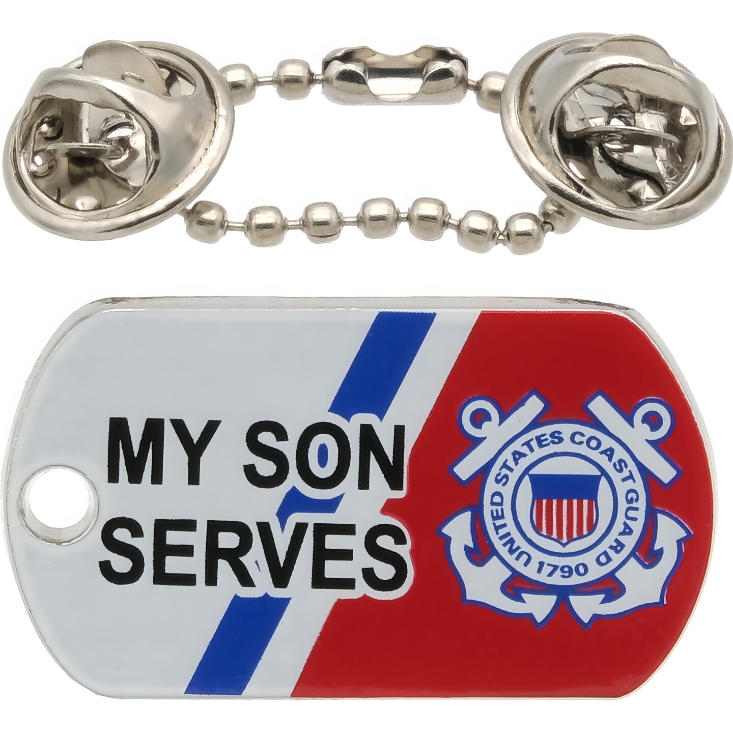 My Daughter Serves United States Coast Guard Logo Dog Tag Pin 7/8"