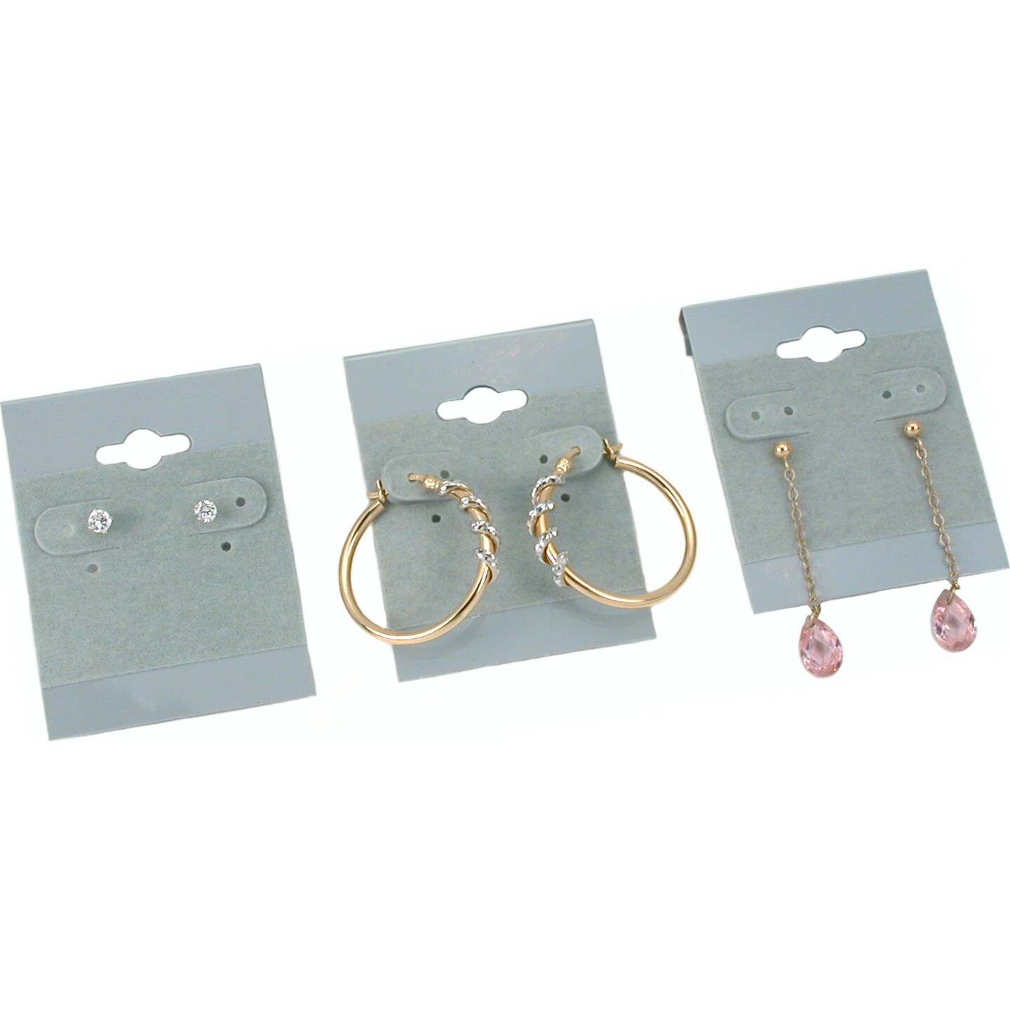 100 Gray Hanging Earring Cards 2 Inch Jewelry Display
