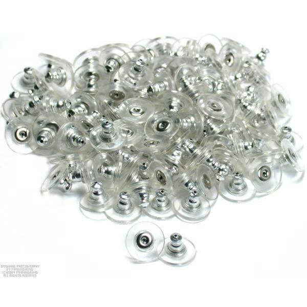 Silver Tone - Safety Earring Backs - Ear Nut with Comfort Pad - Hypoallergenic (144)