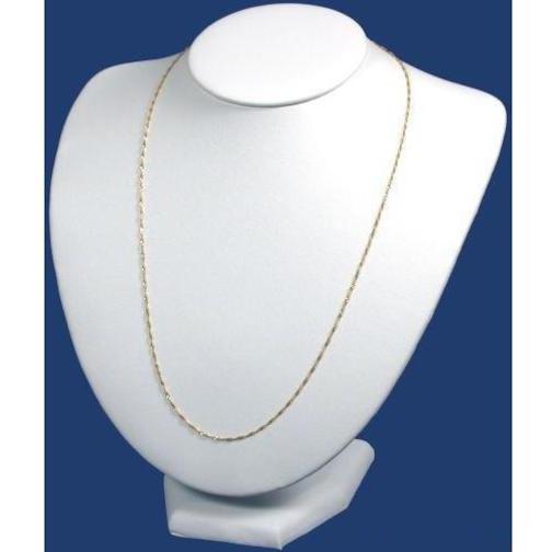 White Leather Bust Chain Necklace Display