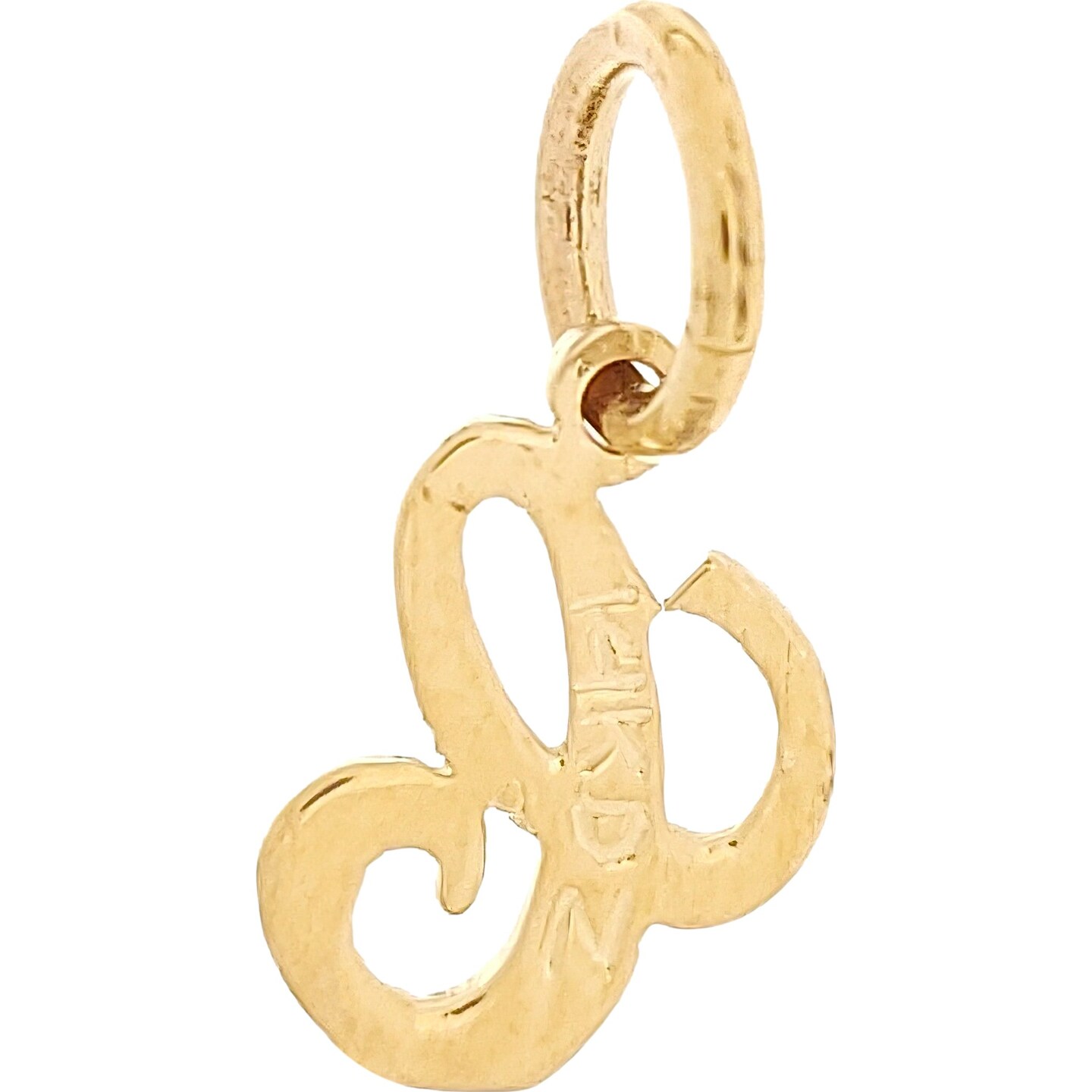 Cursive Letter &#x22;C&#x22; Charm 14k Gold 9mm