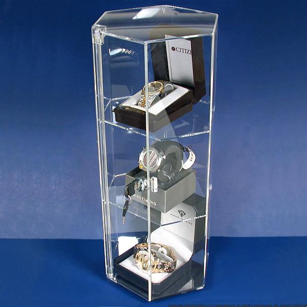 Large Revolving Rotating Showcase Display Locking Acrylic Case