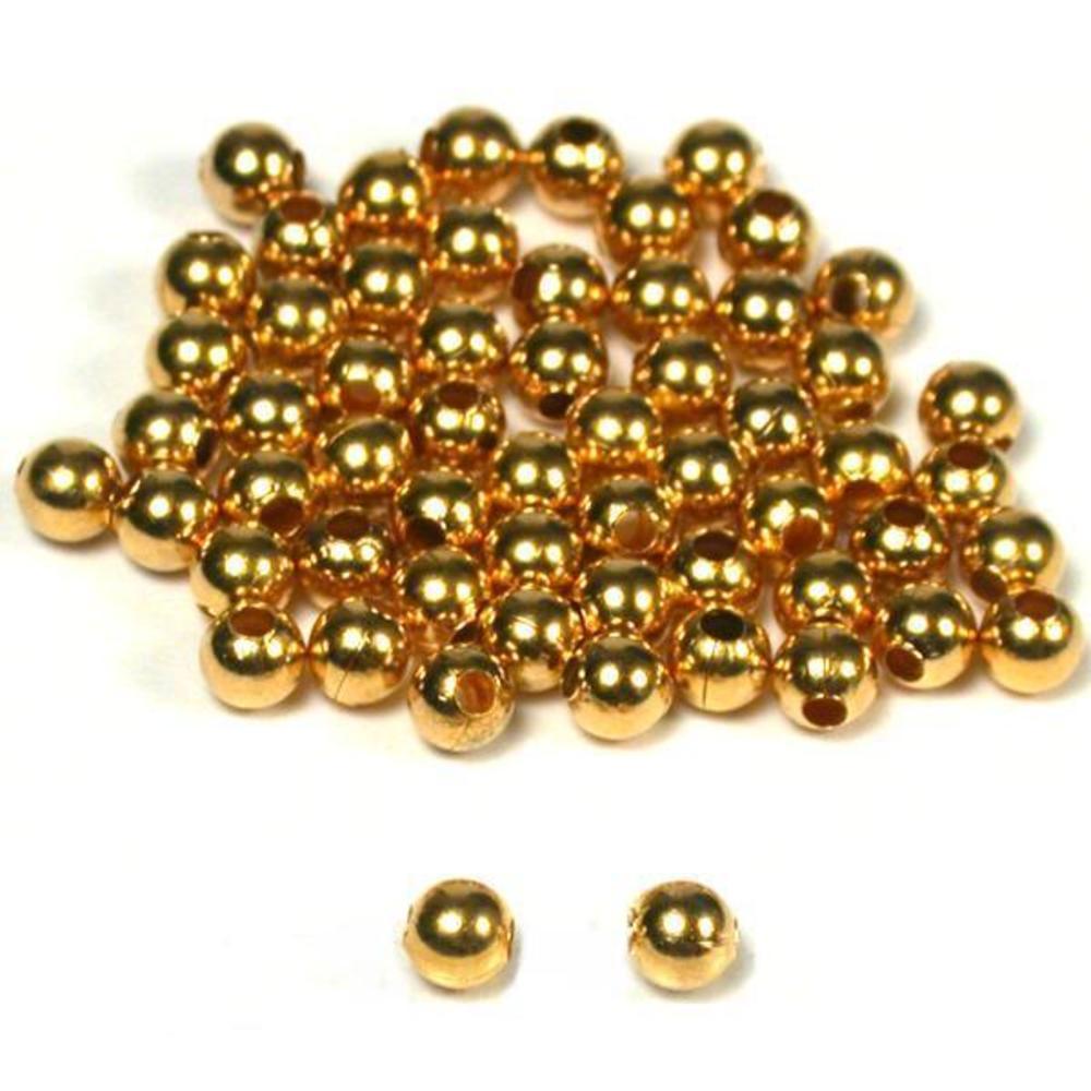 60 Round Ball Beads Gold Plated Beading Stringing 4mm