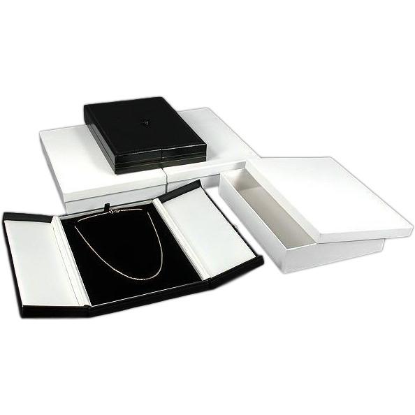 3 Large Necklace Boxes Black White Leather Gift Display Michaels