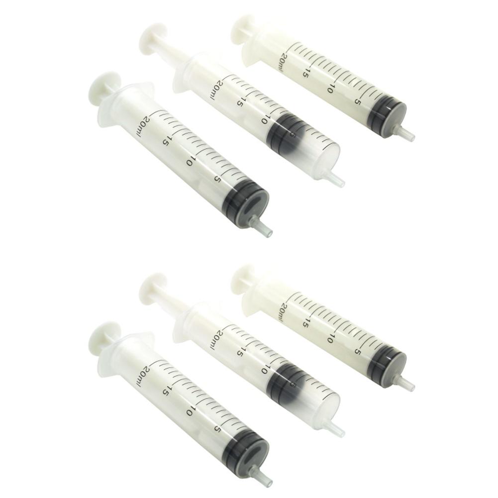 6 Plastic Syringe Liquid Lubricant Measuring Tool 20 ml