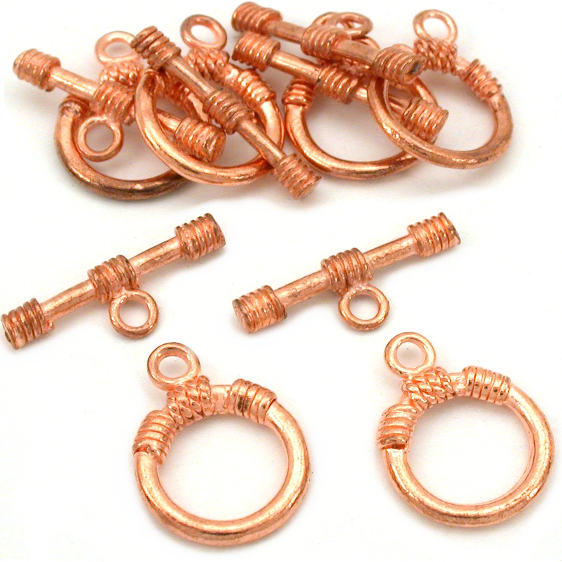 Bali Toggle Clasps Copper Plated 14.5mm 6Pcs Approx.