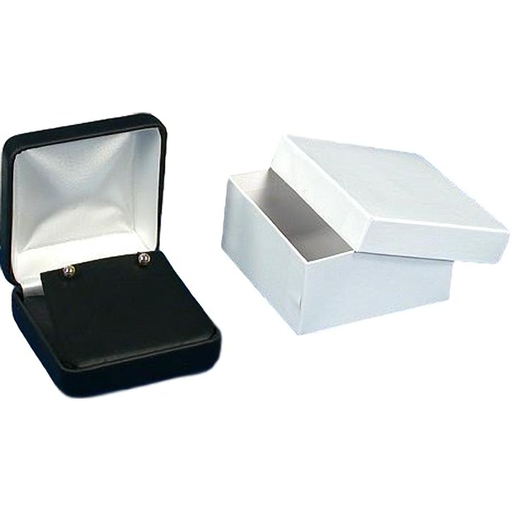 6 Pendant Boxes Black Leather Jewelry Gift Display Box