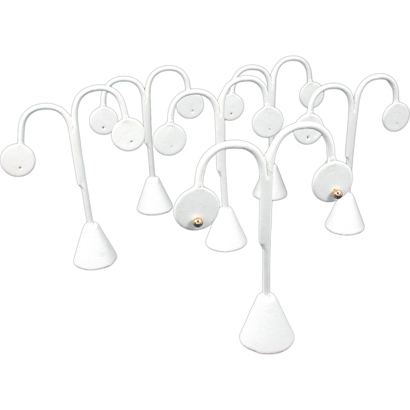6 White Leather Earring Tree Display Case Stands 4.75