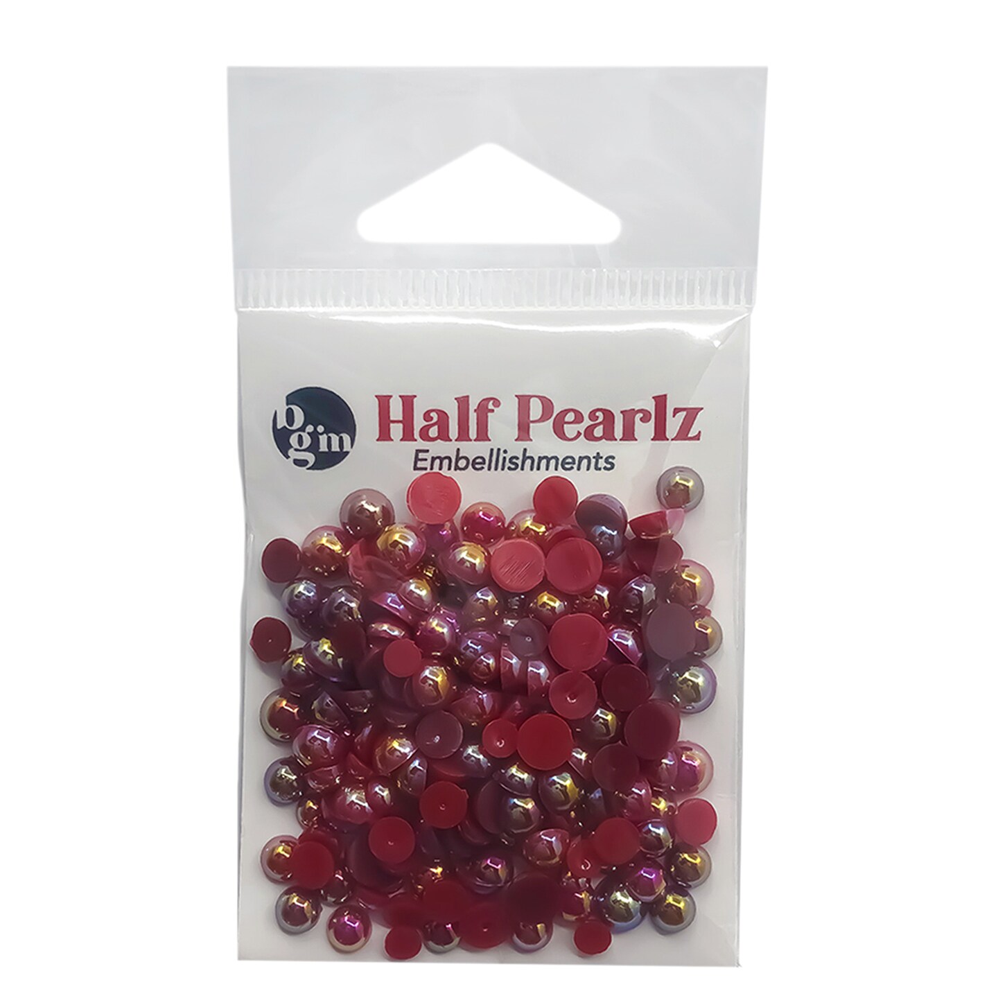Buttons Galore Flat Back Half Pearls in AB Finish - Multiple Color Assortments - 36 Grams