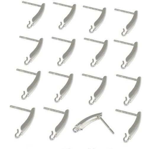 16 Sterling Silver Shield Post Earrings 2.5 x 14.5mm