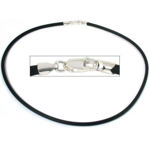 Rubber Cord Necklace Black 16&#x22;