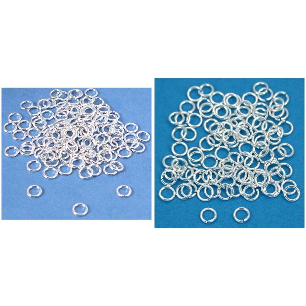 5mm & 3mm Sterling Silver Open Jump Rings Jewelry Connector Findings Kit 200 Pcs