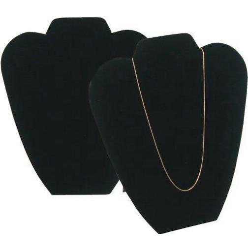 2 Black Velvet Necklace Chain Easel Bust Display 8 5/8&#x22;