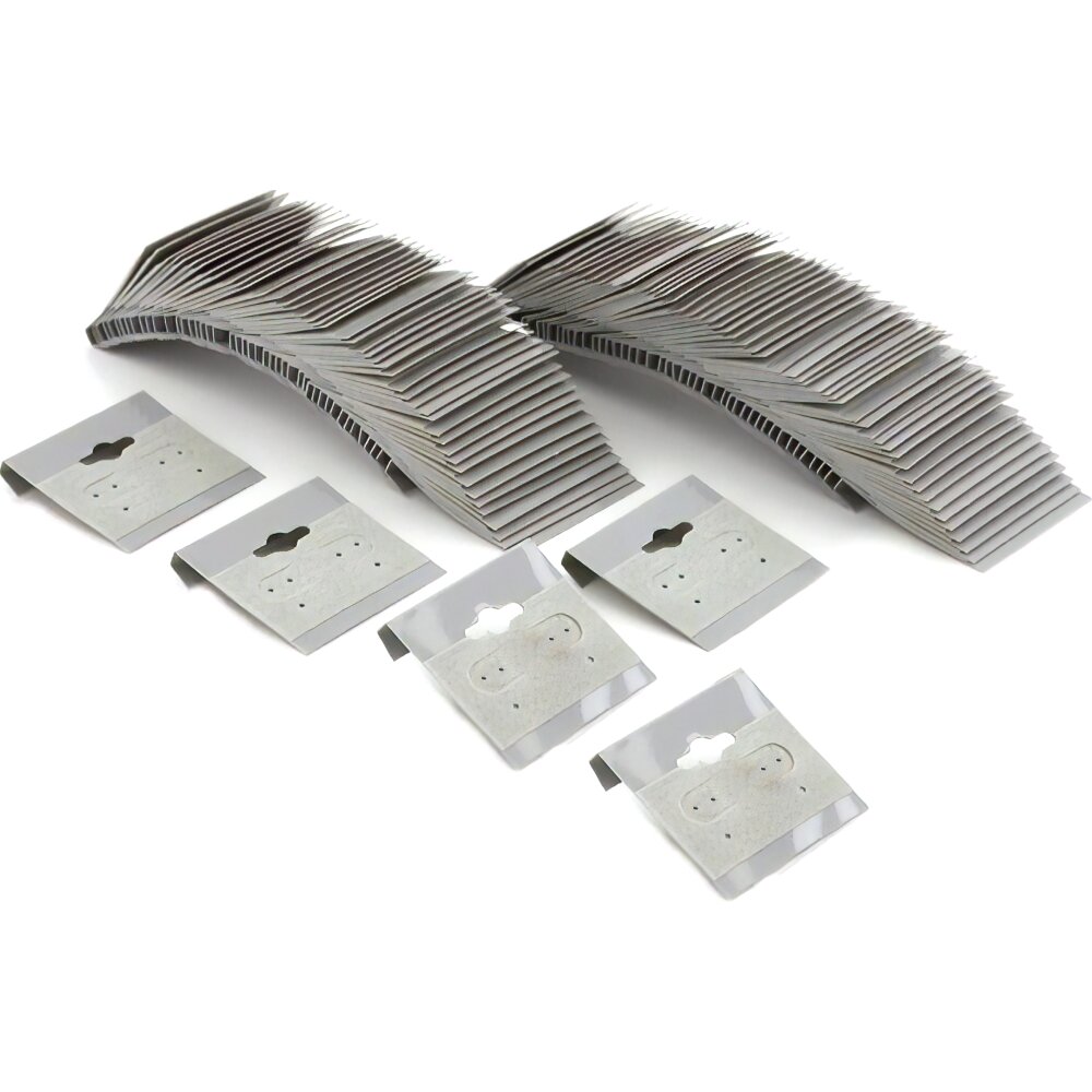 Black Acrylic Revolving Earring Display & Gray Flocked Earring Cards Kit 101 Pcs