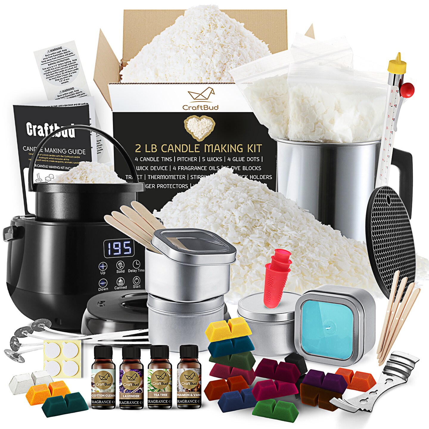 Candles Candle Making Kit Soy Wax Flakes Wicks Pitcher Fragrance