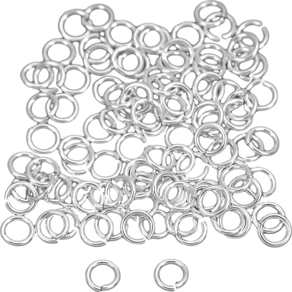 100 Sterling Silver Open Jump Rings – 4mm, 21 Gauge, 925 Purity #51021
