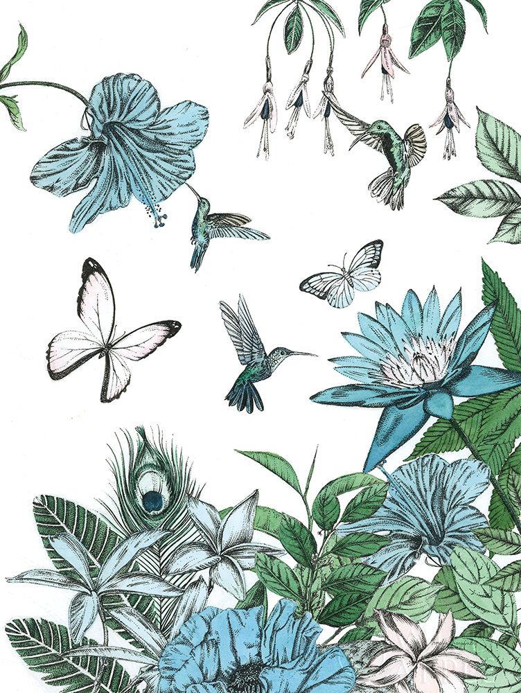 Butterflies and Flowers III Poster Print by Amelia Ilangaratne # 56599