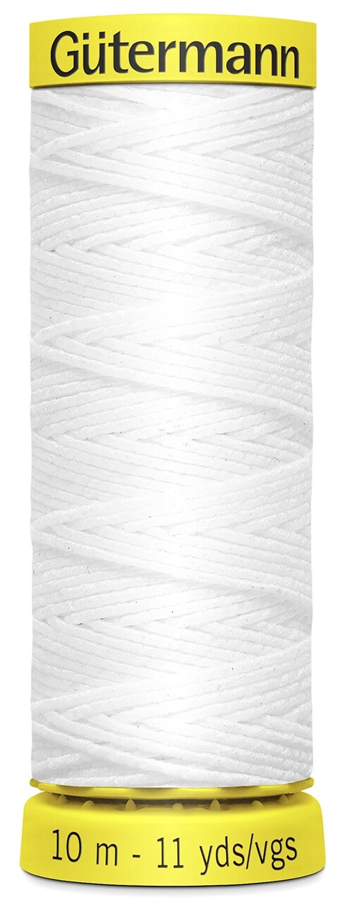Gutermann Elastic Thread 11Yd-White