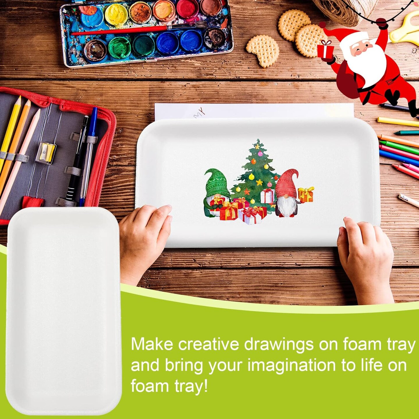 50 Pcs Crafts Foam Trays, White Foam Meat Tray Food Tray Paint and Ink Mixing Trays Rectangle School Printmaking Foam Trays for DIY Art Craft Dissecting(8 x 4 x 1 Inches)