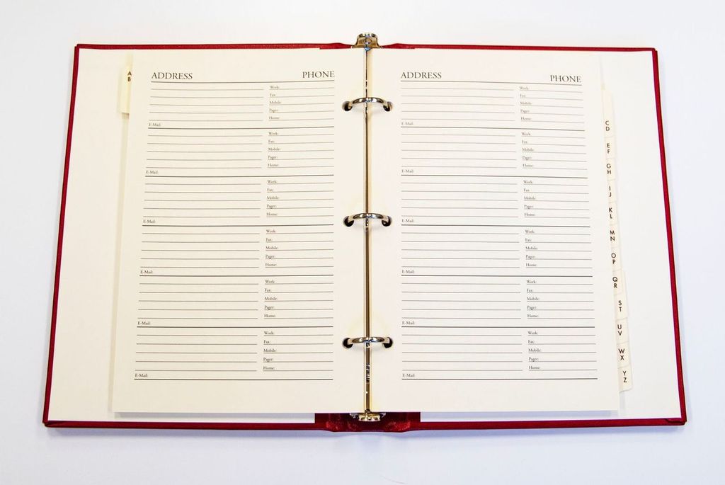 Gallery Leather Large Address Book with Alphabetical Tabs up to 480 records, Leather Notebook Hardcover, Telephone and Address Books - 9x7,