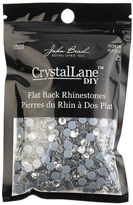Crystal Lane DIY SS20 (4.7mm) Hot-fix Glass Flat Backs Rhinestones, 1440pcs