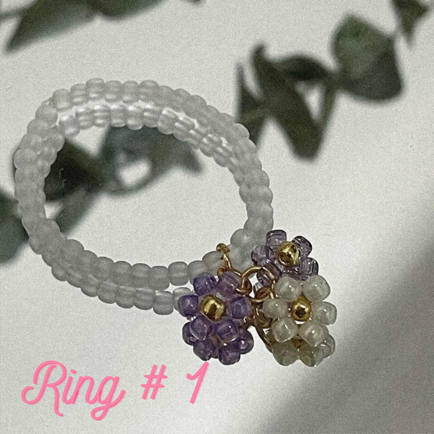 Beaded Flower Rings, Y2K Rings, Daisy Ring, Flower Ring, Cute Ring