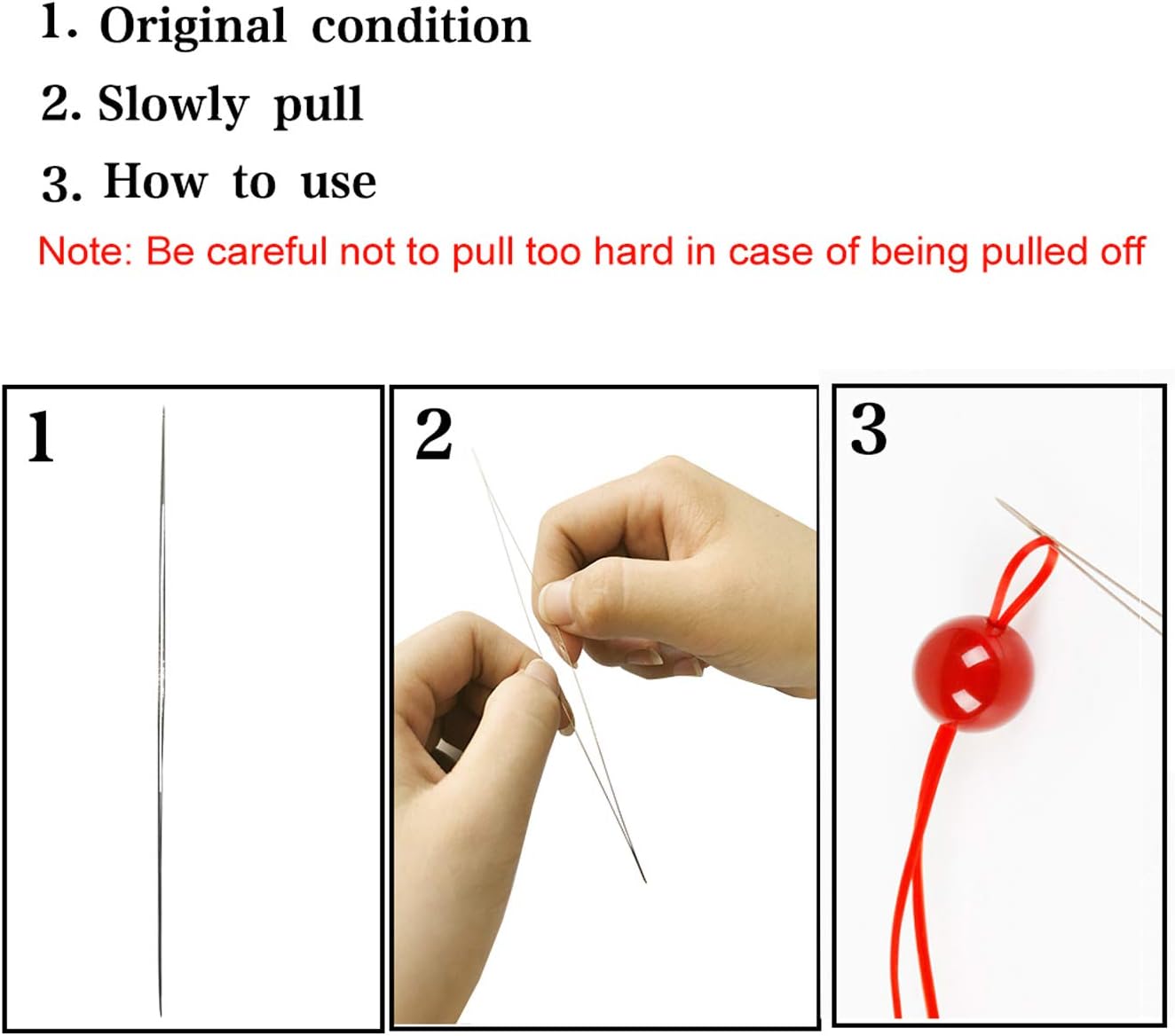 18 Pieces Beading Needles, 6 Sizes Seed Beads Needles Big Eye Beading Needles Collapsible Beading Needles Set for Jewelry Making with Needle Bottle