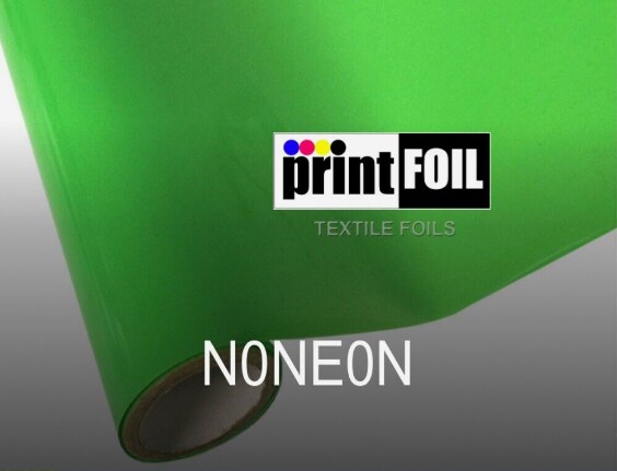 PrintFOIL Metallic Foil Heat Transfer Vinyl Neon Green Iron On Vinyl 12&#x22; X 25ft for HTV Vinyl for DIY Tshirt,Bags,Garments