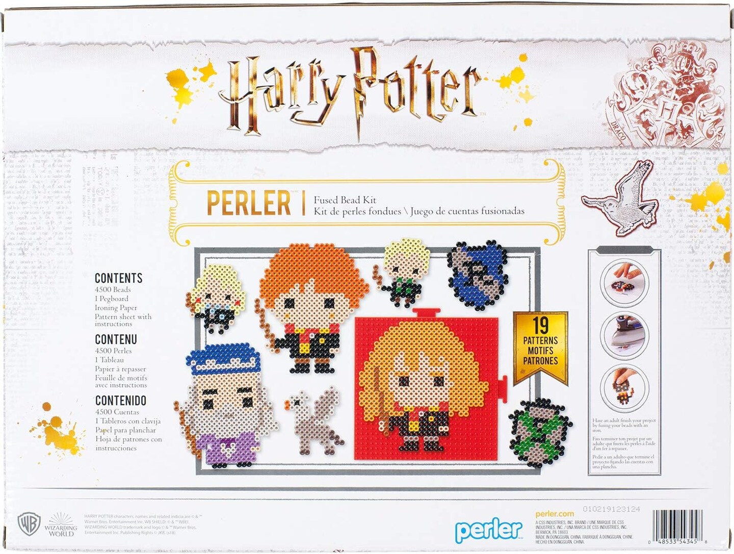 Perler 80-54345 Harry Potter Fuse Bead Kit for Kids and Adults, Comes with 19 Patterns, Multicolor, 4503pcs
