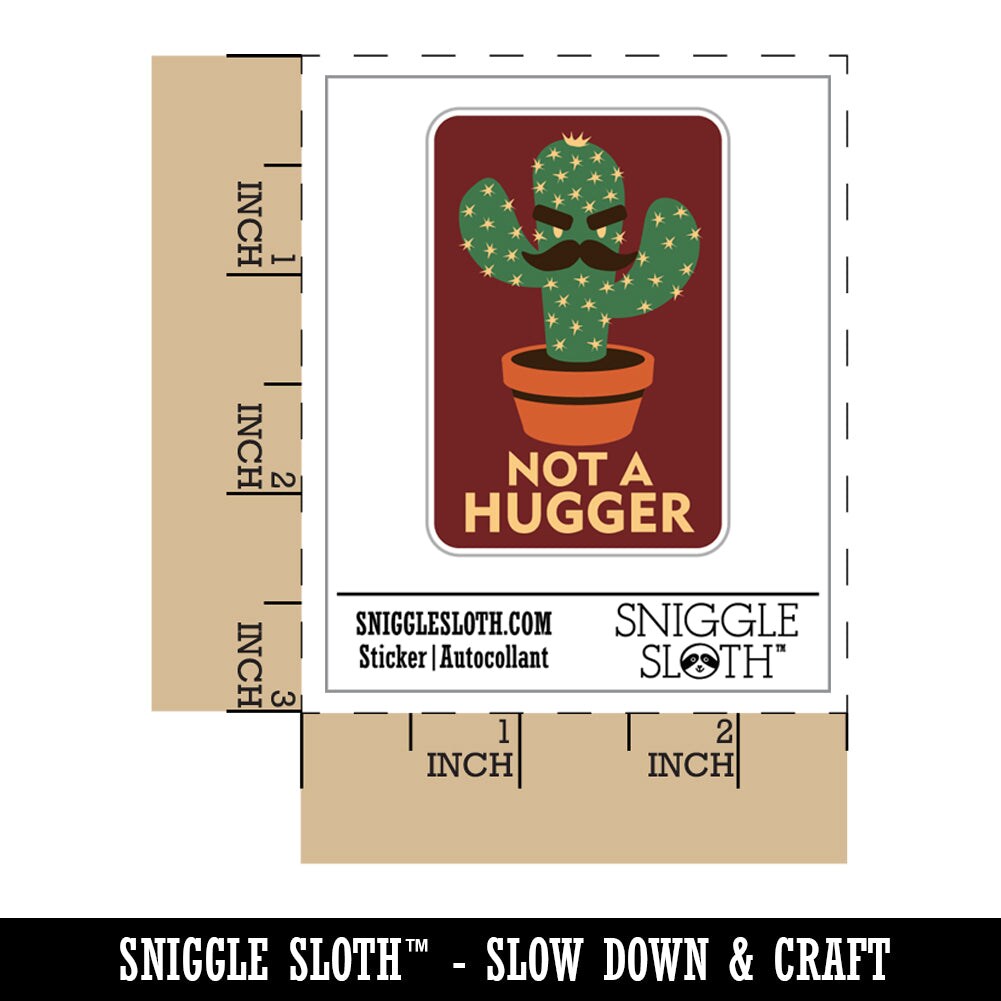 Not A Hugger Cactus Succulent Waterproof Vinyl Phone Tablet Laptop Water Bottle Sticker Set - 5 Pack