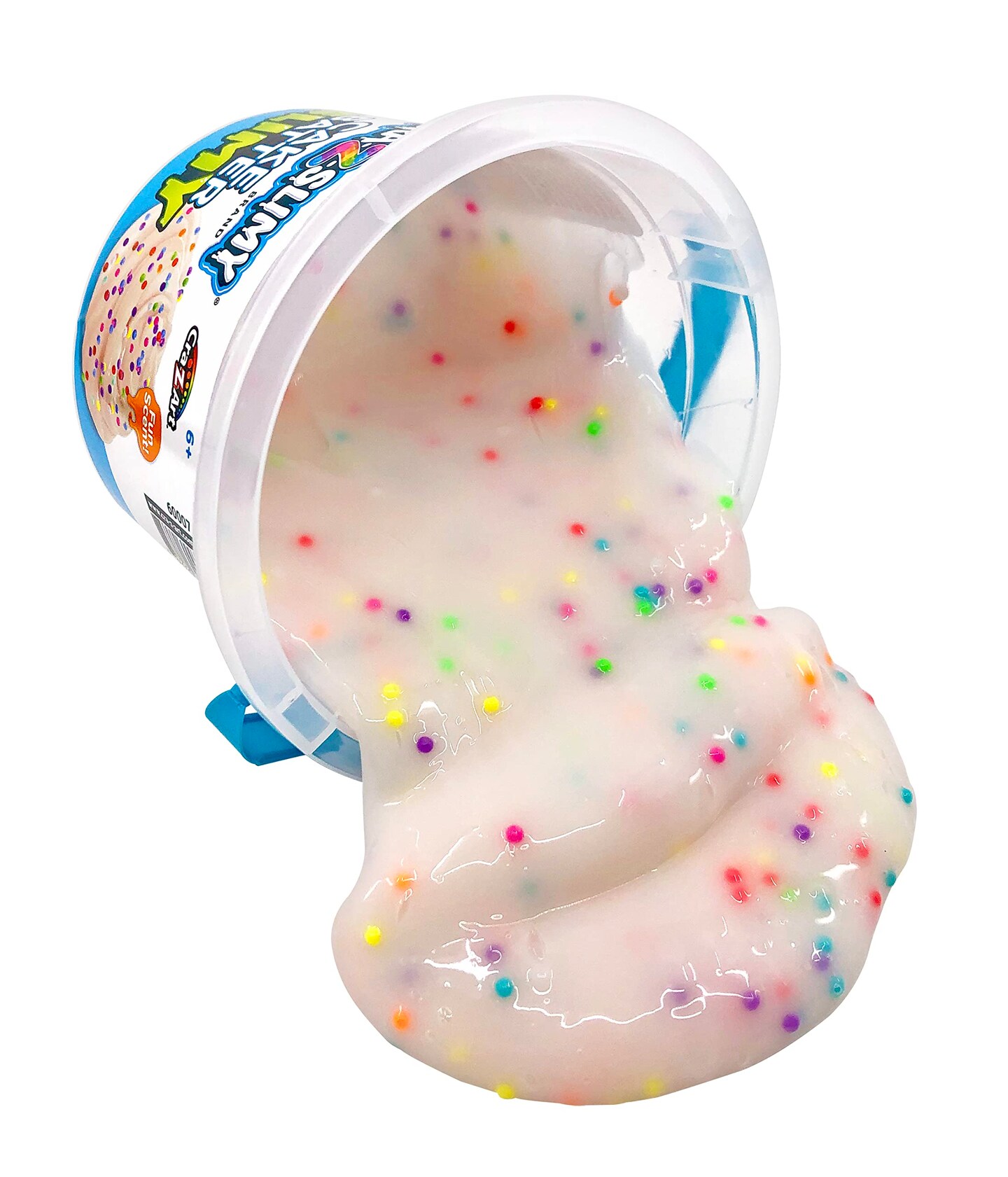 24 Oz Premade Slime, Cake Batter Scented Clear Slime Stretchy Glossy Non-Sticky 1.5lb Slime Bucket with Add-ins