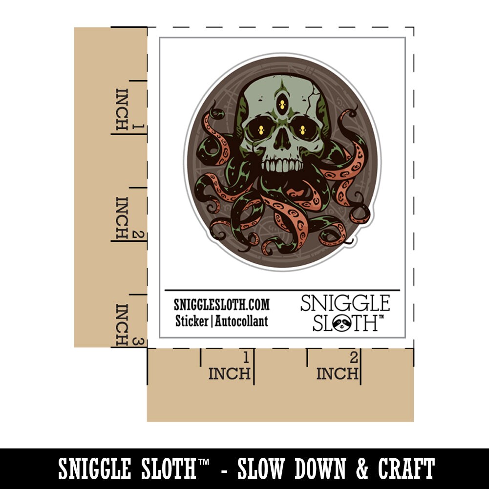 Cthulhu Skull Octopus Tentacles Eldritch Horror Waterproof Vinyl Phone Tablet Laptop Water Bottle Sticker Set - 5 Pack