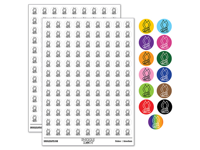 Camp Fire Doodle 200+ 0.50&#x22; Round Stickers