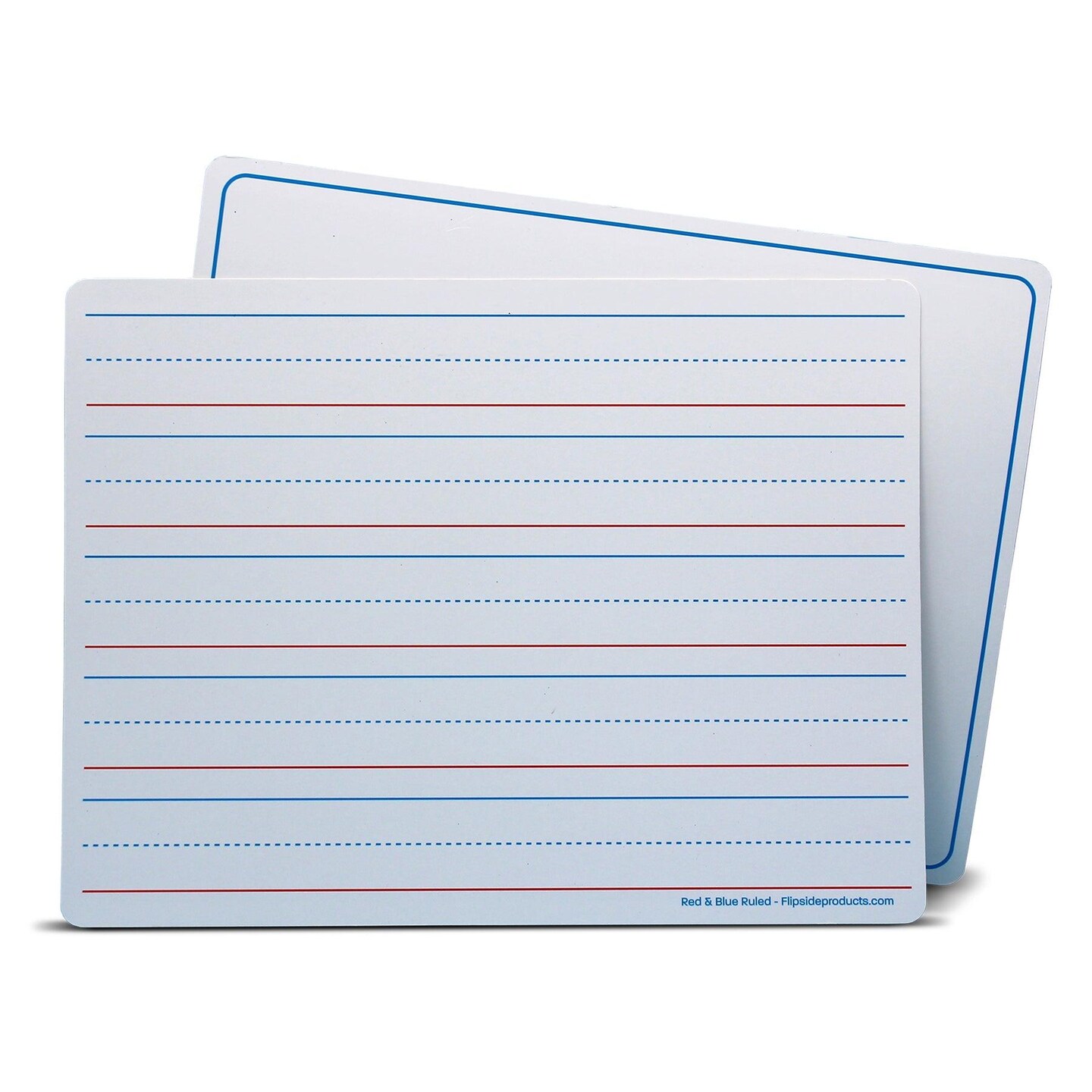 Dry Erase Learning Mat, Two-Sided Red &#x26; Blue Ruled/Plain, 9&#x22; x 12&#x22;, Pack of 12