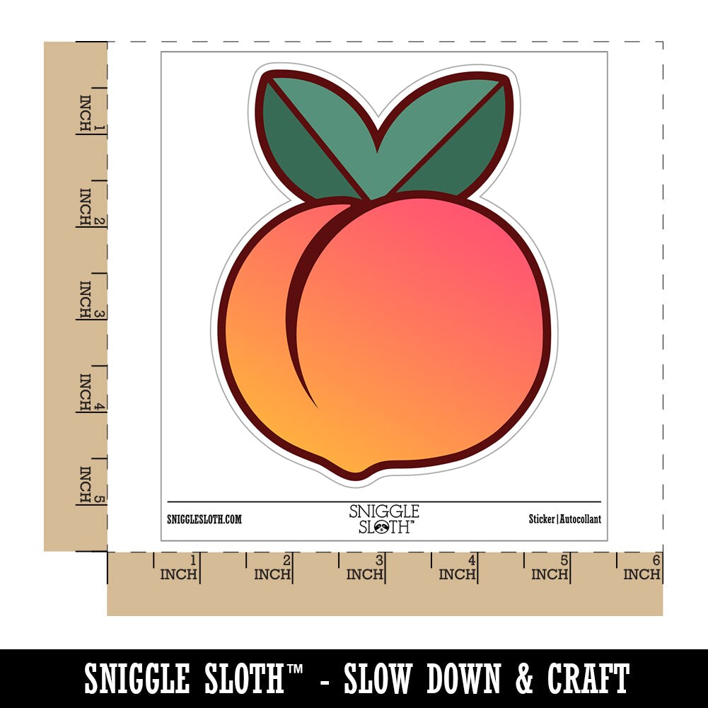 Plump Peach Waterproof Vinyl Phone Tablet Laptop Water Bottle Sticker Set - 5 Pack